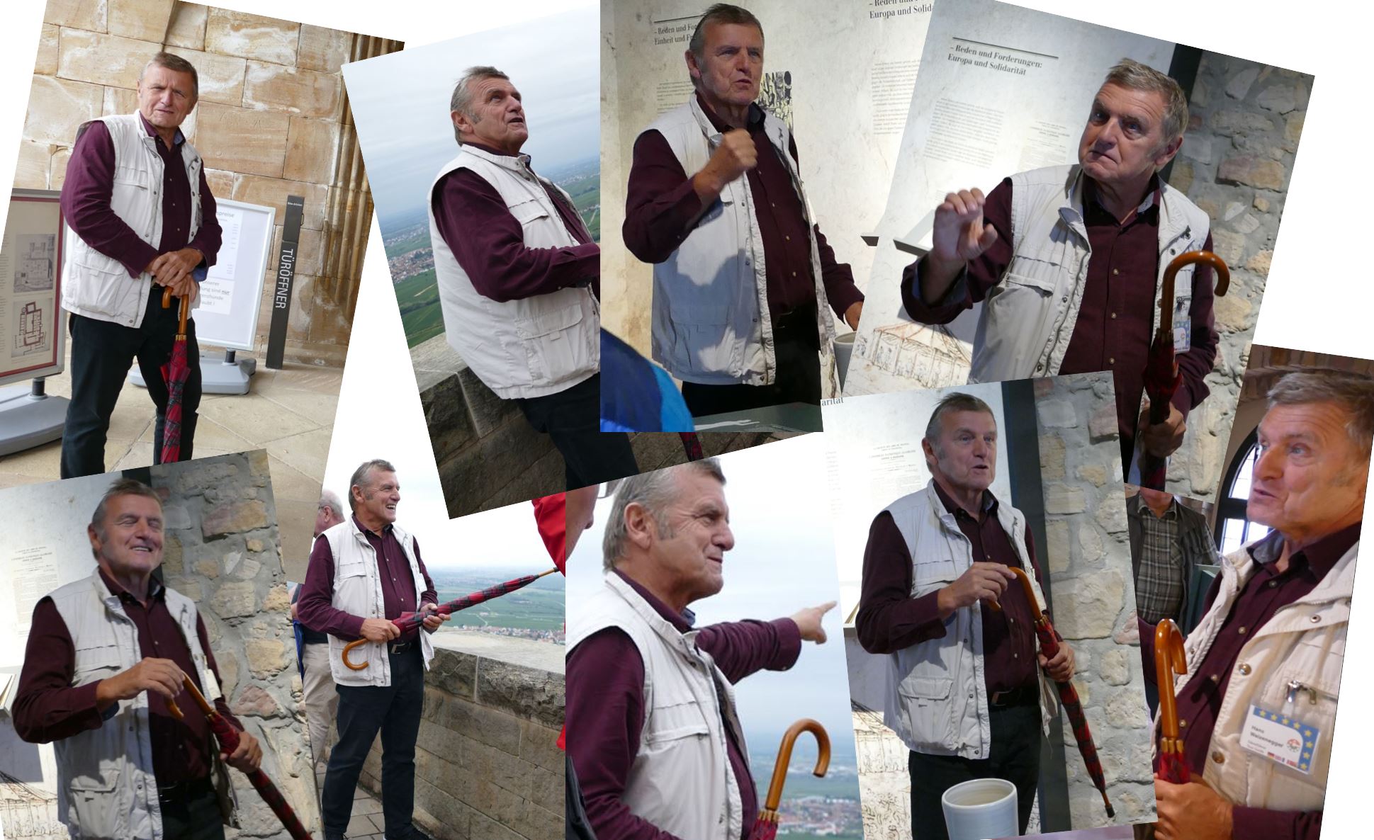 Gästeführer Hans Waizenegger Collage Hans Waizenegger im Hambacher Schloss